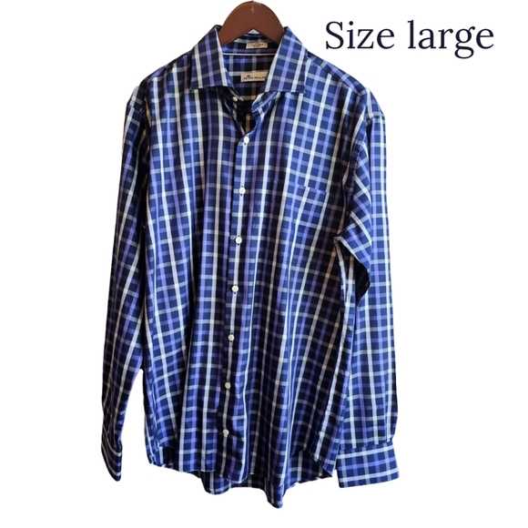 Peter Millar Other - Peter Millar mens purple plaid button up shirt Size large, business, Academia